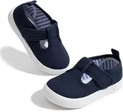 [Sonsage] Toddler Boys Girls Canvas Sneakers Soft Sole T-Strap Shoes Lightweight Comfy Classical Flats Non Skid Shoe for Little Kids