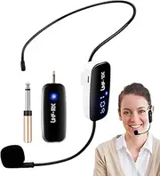 Talking Microphone Headphones | Mic 2 in the 1,165ft Range Working Time 8h, 1/8''''Plug Microphone Speakers for Karaoke PA Teaching Fitness Speaker