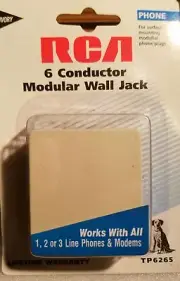 RCA 6 CONDUCTOR MODULAR WALL PHONE JACK