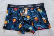 Bonds Mens MX3N G1G Blue Printed GuyFront Trunk Brief Size L New