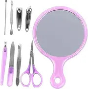 DRESSOOS Travel Beauty Essential 9-in-1 Nail Clipper Set Includes Eyebrow Scissor Nail File Compact for On-the-Go