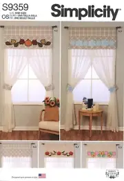 Simplicity S9359 Seasonal & Holiday Window Decor, Valance & Curtains UC Pattern