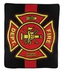 Wholesale ( 6 ) Fire Department Thin Red Line 50x60 Polar Fleece Blanket Throw