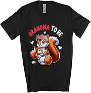 [Generic] Grandma to Be, Lovely Mother's Day Flowers Squirrel New Grandma, Pregnancy Family Group Unisex T-Shirt