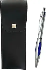 T23-BRS-B-B989A-S-3 Round Button Japanese Pen Case Black Metal Scorpion Shocking Ballpoint Pen Set Silver Pack of 3
