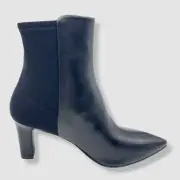 $575 STUART WEITZMAN Women's Black Padded Pointed Toe Pull-on Boot Shoes 8.5
