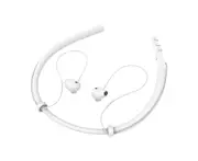 Wireless Earphone High Fidelity Intelligent Noise Reduction ic Design Bluetooth-compatible Neckband Stereo Sports Binaural Earbud for Doing Sports - White