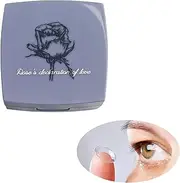 Contact Lens Case,Portable Daily Contact Lens Holder Kit,Box with Mirror Tweezer Remover (Purple Rose)
