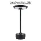 (Black) Cordless Rechargeable Led Table Lamp Metal Aluminum Portable Small Ta US
