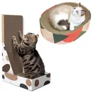 ComSaf Cat Scratcher Bed Oval Cardboard, Vertical L-Shaped Cat Scratcher Boar...