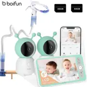 BOIFUN 2K 5" Split-Screen Video Baby Monitor with 2 Cameras Screen & App Control