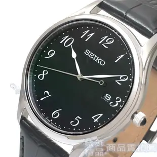 SEIKO 精工表 SUR305P1手錶 藍寶石鏡面 數字黑面 日期 黑色壓紋皮帶 男錶 【錶飾精品】