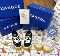 在飛比找樂天市場購物網優惠-KANGOL 英國 袋鼠 帆布鞋 休閒鞋 牛奶糖 膠糖底 拼