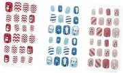 FOMIYES 144pcs False Nails Black False Nails Press on Nails Fake Nails Christmas Manicure Stickers Toe Nails False Holiday Full Manicure Strips Fake Nails Abs