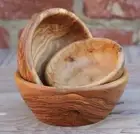 Medium Handmade Olive Wood Nesting Bowls/set of 3