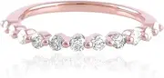 [EternalDia] 0.40 Cttw Diamond Wedding Band Stackable Ring in 14k White Gold (I-J Color, I2-I3 Clarity)