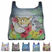 Anna by Anuschka Leather Hobo Handbag - Handpainted Original Art