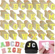 234 Pieces Self Adhesive Chenille Letter Patches 2.56 Inch Gold Glitter Border A