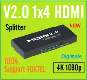 1x4 HDMI Splitter V2.0 1 in 4 out 4K 3D 1080p HDCP2.2 Support FOXTEL IQ3 IQ4 IQ5