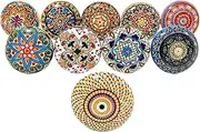 Multicoloured Ceramic Knobs for Cabinet Dresser Drawer Furniture Desks Handle Door Cupboard Wardrobe Pull Hand Painted Ceramic Knobs Cabinet Meenakari Design Set of 10