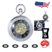 Luminous Skeleton Chain Pocket Watch - Waterproof & Automatic Mechanical Design