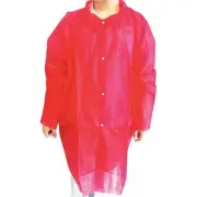 5 Pack Condor Disposable Lab Coats 4XL Red Mandarin Collar Open Cuff 32KF83-A
