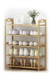 Storage Organizer 3 4 5 Tiers Layers Bamboo Shoe Rack Wooden Shelf Stand Shelves