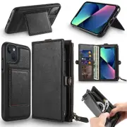 Zip Premium Leather Wallet Case Coin Bag for iPhone 13/12/11/XR/XS/SE2/8/7