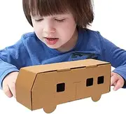Cardboard Playhouse for Kids - Coloring House Cardboard,Paper Toys DIY Making, Crisp KT Board, Cultivate Concentration, Hands-on Ability and Patience Decor Cupboard, Bedside Table Borato