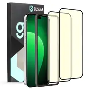 [2 Pack] ZUSLAB iPhone 15 Pro Anti-Blue Light Tempered Glass Screen Protector Eye Protection with Installation Alignment Frame for Apple (2023)