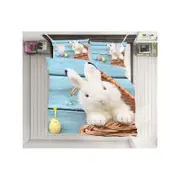 3D Cute Rabbit Basket 012 Bed Pillowcases Quilt King Size