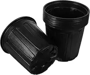 Abaodam 10pcs Black Nursery Pots Plastic Seedling Containers for Outdoor Planting Durable Design for Succulent and Flower Cultivation Elegant Aesthetic Setting