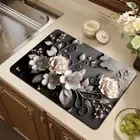 Diatom mud Dish Drying Pad Absorbent Drying Mat for Kitchen Counter