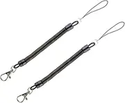 [HORIALENCE] 2pcs Black Elastic Keychain with Retractable Rope Snap Hook Cord for Organizing Keys and Accessories Versatile Keyring and Bracelet