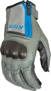 Klim Induction, gloves , color: Light Grey/Neon-Blue , size: 3XL