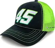 Checkered Flag Sports Tyler Reddick 2025 Car Number 45 Green Mesh NASCAR Hat, Black and Neon Green, One Size