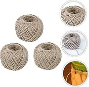 NOLITOY 3Roll Natural Jute Cord Twine String Rope Light Brown for DIY Crafts Wrapping and Event Decorations Durable Approximately Total