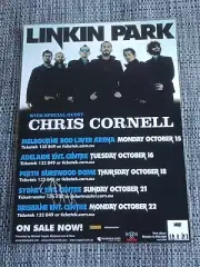 LINKIN PARK - 2007 AUSTRALIA TOUR - SIGNED AUTOGRAPHED - LAMINATED TOUR POSTER
