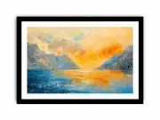 Golden Mountain Framed print Art Poster