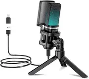 Condenser Gaming Microphone Computer Professional Mic Fit for PC PS4 PS5 Mac Phone Recording Streaming Podcasting