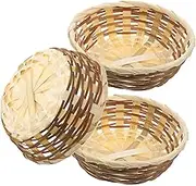Ciieeo 3pcs Woven Baskets for Storage Handmade Food Containers Versatile Decorative Storage Baskets for Home Organization