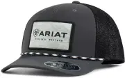 Ariat Mens Hat Baseball Cap Mesh Snap FlexFit Large Patch Black