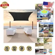 Durable 190 GSM Black Sun Shade Sail 6' x 6' - Breathable UV Protection Canopy