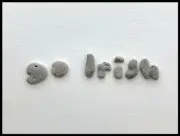 Natural Letter Shaped GO IRISH Rocks Beach Stones Word Pebble art Notre Dame USA