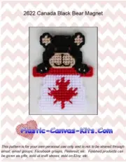 Canada Black Bear Magnet - Plastic Canvas Pattern or Kit