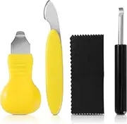 [Botober] 4 PCS Professional Watch Back Removal Tool，Pry Back Case Opener， Battery Replacement Set, Watch Repair Kits, Yellow