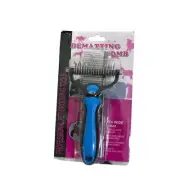 Dematting Pet Comb Grooming Tool - Dual Head, Extra Wide, Undercoat Rake