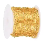 5 Meter Gold Plated Brass Paperclip Chain Oval Link Necklace Flat Dn Cable Chain