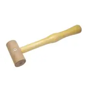 Raw Hide Leather Mallet Natural 1-1/4"(32MM) Extra Soft Non-Coated Mallet Hammer