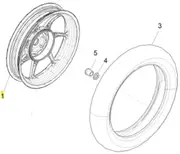 Liberty 125 iGet 1C002949R Maxtuned Rear Rim